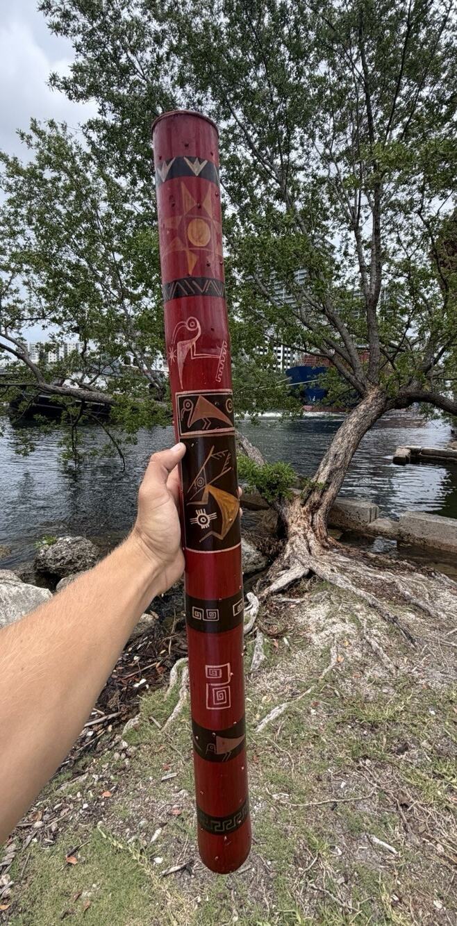 TRIBAL ABORIGINAL RAIN STICK 32”